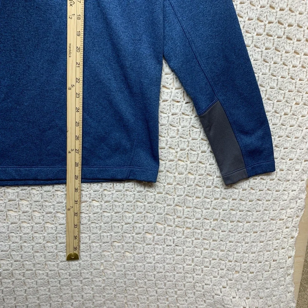 The North Face Sweatershir Men L Fleece 1/4 Zip Blue Front Chest Pocket Pullover